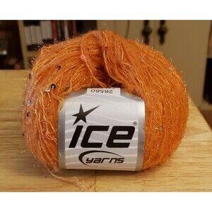 Ice yarns orange sequin lurex yarn 153yd